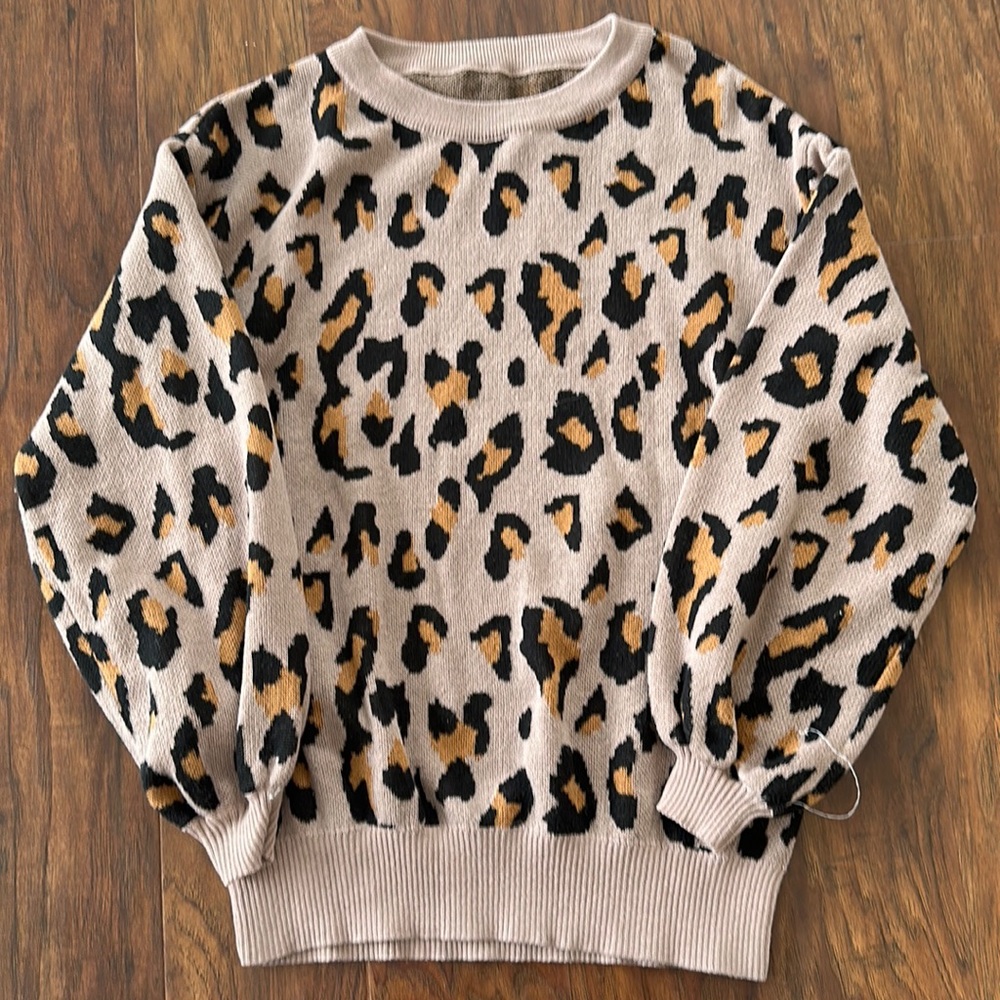Brown leopard print sweater
